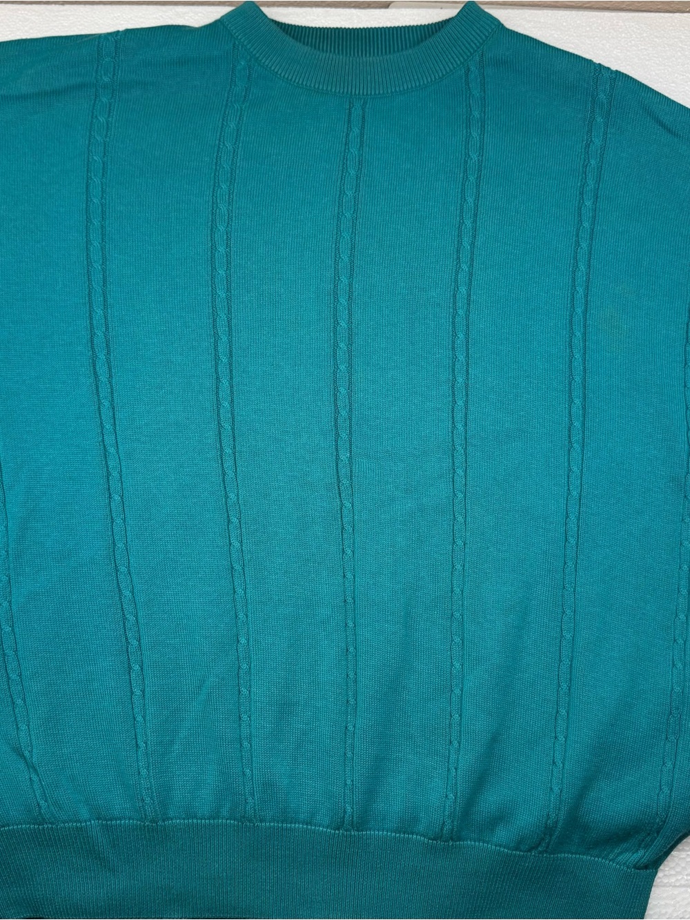 Vintage International Waters Teal Men’s Knit 100% cotton Size M # grandpa core